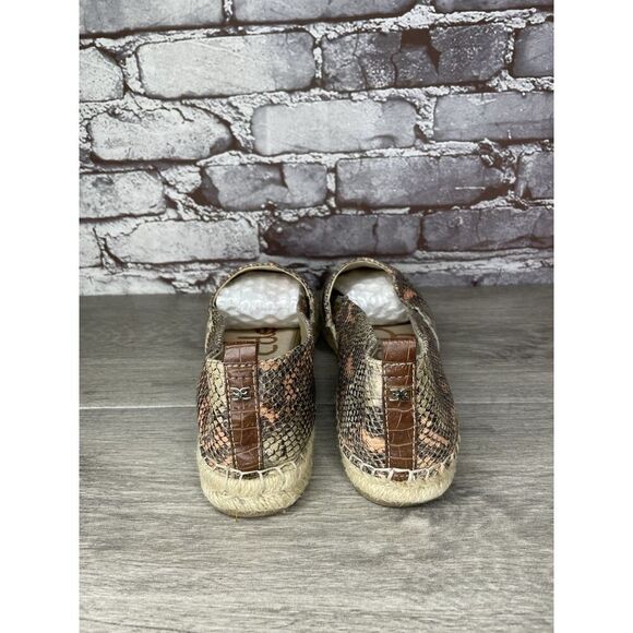 Sam Edelman Chloe Pink Beige Snake Skin Embossed Espadrilles Women’s 10M US/40EU - Picture 4 of 16